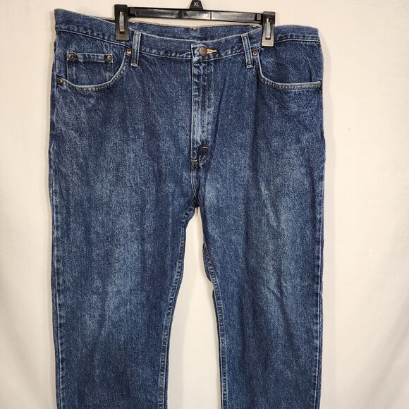 Wrangler Mens Jeans Sz 40X29 5 Star Premium Denim Regular Fit Straight Dark Wash - Picture 5 of 9